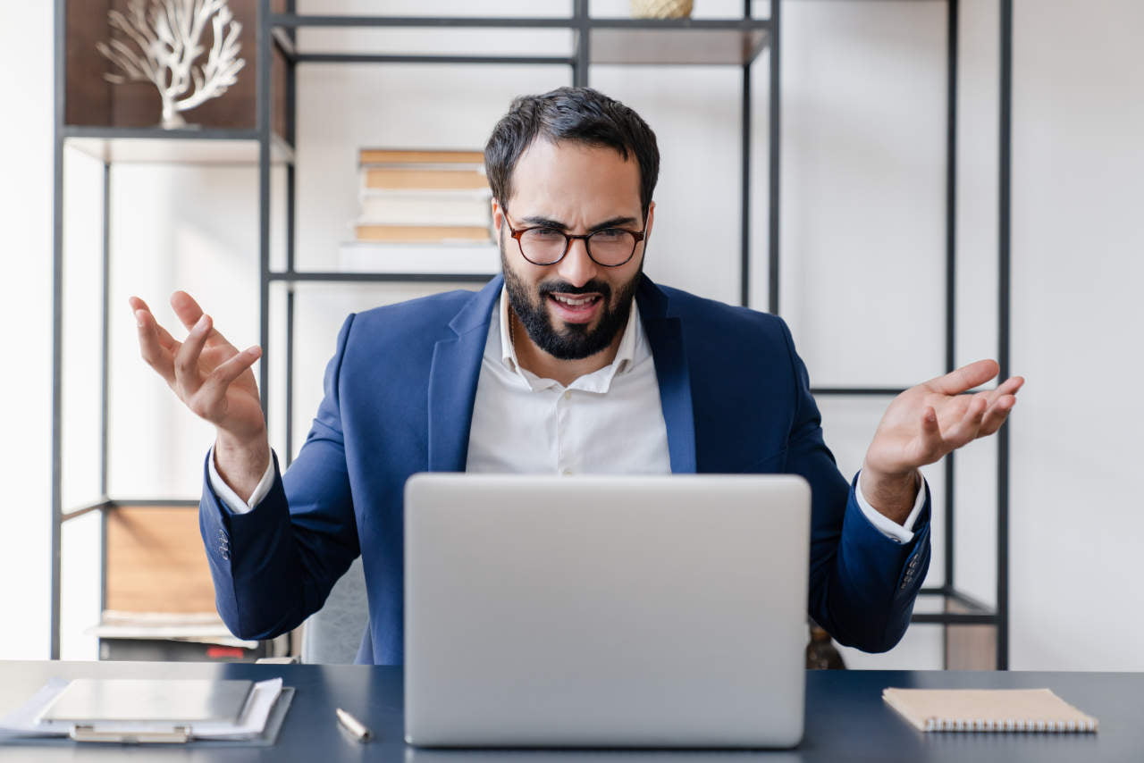 stressed businessman dealing with job problems